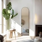 Arched Full Length Mirror, 59"x 16" Floor Mirror With Aluminum Alloy Thin Frame, Hanging or Leaning for Wall Bedroom Dressing, Home Decor, Black - Image 2