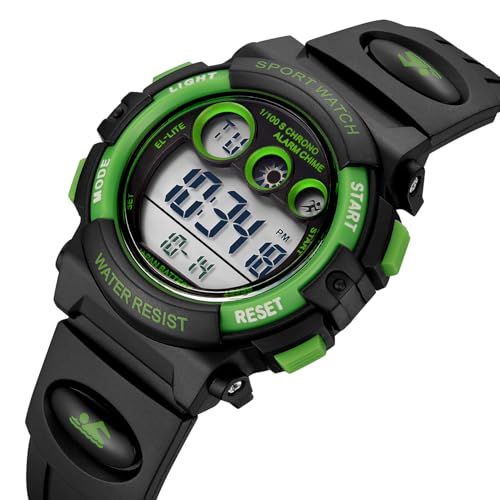 Image of GOLDEN HOUR Watches for Kids Digital Sport Waterproof Boys Girls Watch Outdoor 12 /24 H Alarm EL Backlight Stopwatch Military Child Wristwatch Ages 3-15