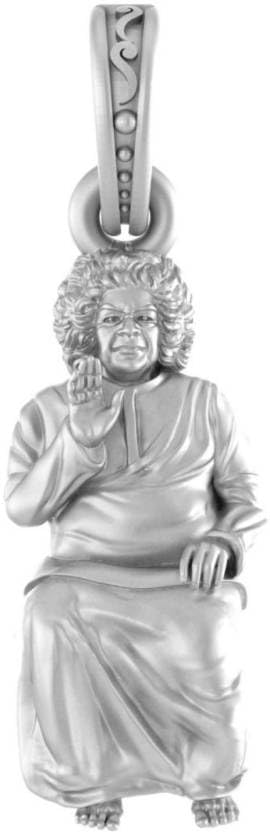 Médaillon Satya Sai Baba argent pur religieux pendentif spirituel pour la bonne santé