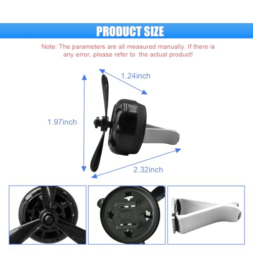 Image of Car Air Outlet Clip, Creative Air Force Propeller Shape Auto Ornament AirConditioner Vent Clip, Automotive Interior Accessories for Women Men (2, Black)