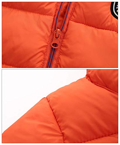 Toddler Thick Warm Coat Puffer Down Zipper Coat Fleece Lined Hooded Outerwear Windproof Cotton Jacket For Baby Boys Girls Orange 2-3T #TOP3