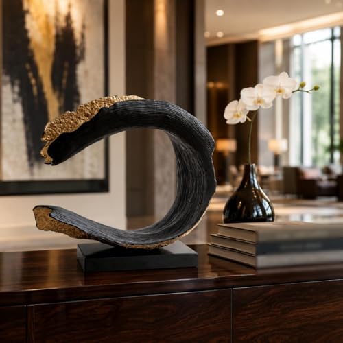 Sculpture abstraite blanche surface texturée ornement de table hôtel