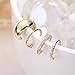 FUNRUN JEWELRY Ear Cuff Earrings for Women Non Piercing 4Pcs 14K Gold Plated Ear Cuffs Non Pierced Adjustable Fake Earrings