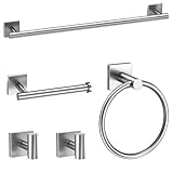 DUMDER 5 Pieces Brushed Nickel Towel Bar Set,Bathroom Hardware Set Stainless Steel Wall-Mounted Bathroom Accessories Set Towel Holder Set 23.6 Inch
