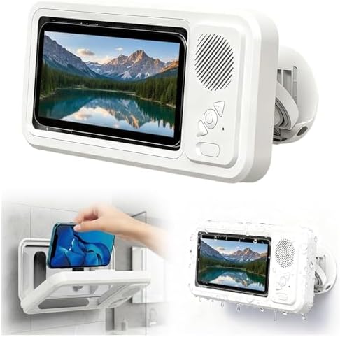 Shower Phone Holder with Wireless Bluetooth Speaker, 2026 New Wat...