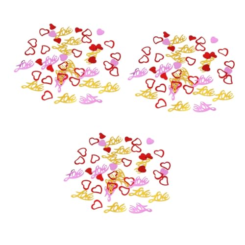 STOBAZA 3 Confeti Decorativo En Forma De Corazón De 60 G Para Bodas Fiestas Hogar Cafeterías Y Tiendas.