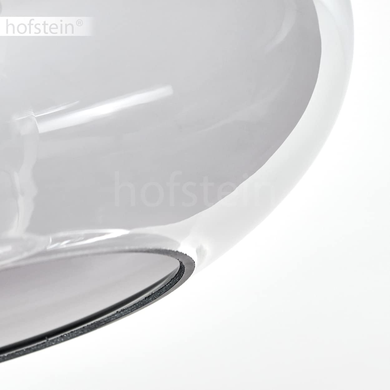 Lampada da soffitto Haikala, lampada da soffitto in metallo/vetro in nero/fumo, lampada retrò/vintage, 3 x E27, paralumi in vetro fumé, senza lampadina/e