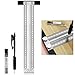 formsiwod Tâ€‘Type Ruler 300mm Stainless Steel Scribing Rulers High Precision Metric Hole Ruler Woodworking Marking Tools with Mechanical Pencil and Refills for Carpenter Draft Measuring and Positioning