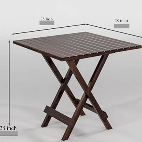 Image of WhiteBeard Solid Wood Standard Desing 4 Seater Foldable Dining Table Set with Coffee Colour Space Saving Folding Dinner Table for Home,Kitchen,Wood Dining Furniture,Luxury Morden Dining Room Set