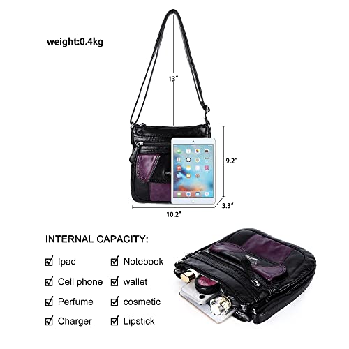 Image of Angelkiss Small Womens Crossbody Bag Leather Shoulder Purse for Women Hobo Bag with Adjustable Shoulder Strap