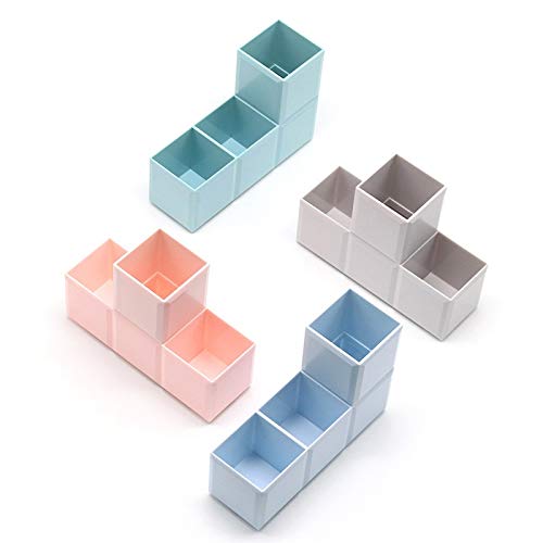 1 portalápices, Caja de Almacenamiento Creativa, Organizador de bolígrafos con Mosaico extraíble, papelería, Escritorio, Accesorios de Oficina, portalápices (Paquete de 3)