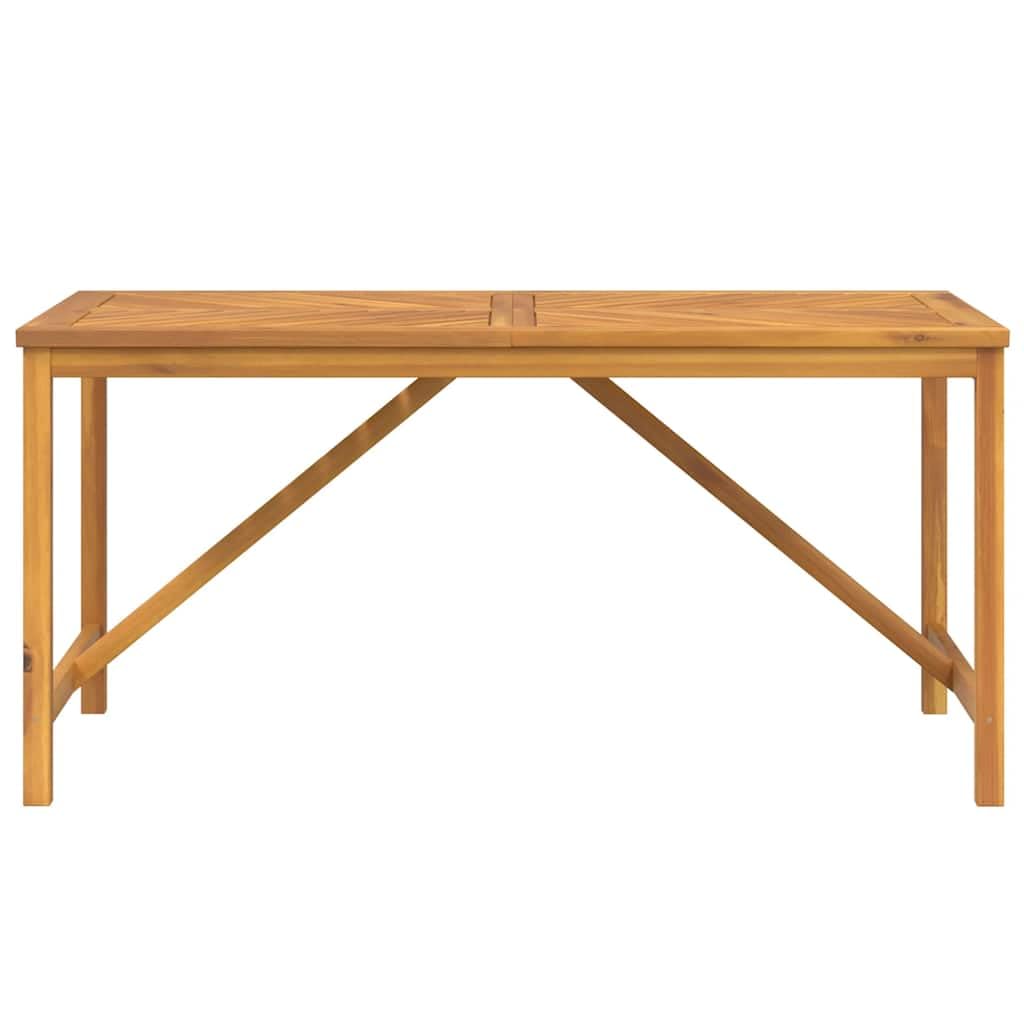 Stół ogrodowy 150 x 90 x 74 cm, lite drewno akacjowe z wzorem w jodełkę, stabilna rama drewniana, wytrzymały blat stołu do jedzenia i napojów, elegancki mebel outdoorowy na taras