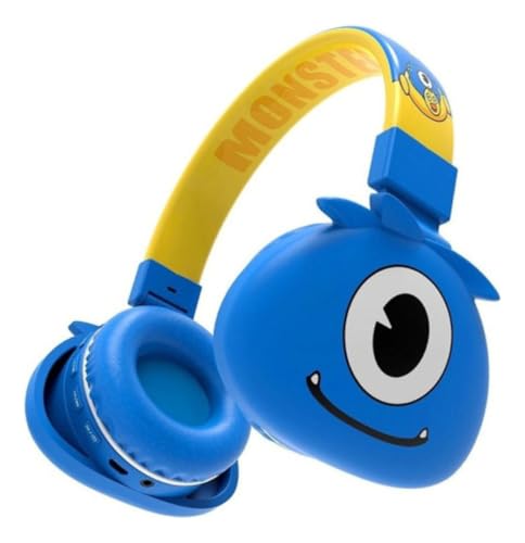 Fone Ouvido Bluetooth Infantil Mostrinhos Sem Fio Kids 4 Cores Divertidas (AZUL)