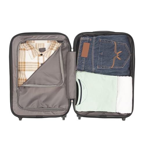 Image of Yayavar Tokyo Textured ABS Hard-Sided Suitcase Bag | Dual Color Trolley with 4 Spinner Wheels, Number Lock, Water Resistant | Luggage Bag for Travel