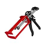 Epoxy Gun Dual Component 200ml – Manual 1:1 & 2:1 Ratio Adhesive Applicator for Epoxy, Urethane, Acrylic,High-Thrust 2-Part Adhesive Gun for Panel Bonding, Structural & Plastic Repair,Red