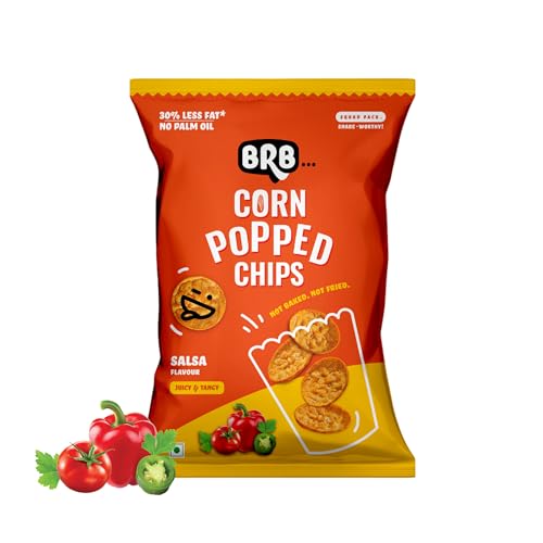 Image of BRB Corn Popped Chips | Salsa - Flavour | Not Fried. Not Baked | 30% Less Oil, No Palm Oil, Healthy Snack | 48g /51g Pack (weight may vary)