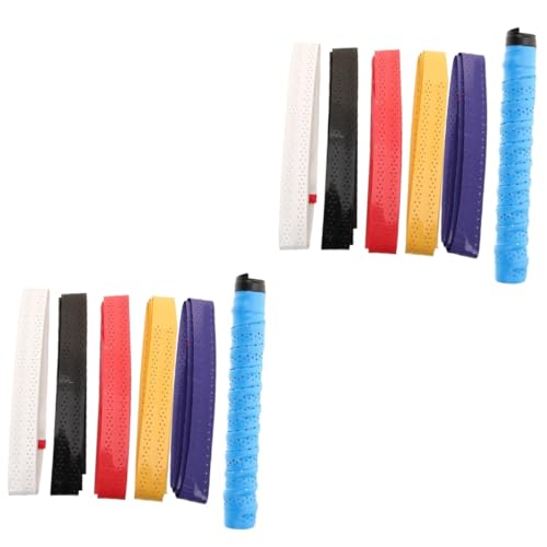 Abaodam 2sets Tennis Racket Grip Badminton Racket Overgrip Tape Non-Slip Thickening Grip Replacement for Tennis Squash 6pcs*2