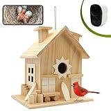 Intoo Lifes Smart Birdhouse with Camera - Hanging Wooden Bird Houses for Outside Clearance： 1080p H