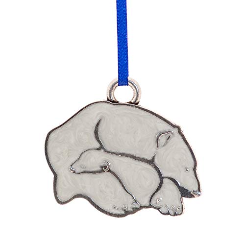 Danforth - Polar Bear Christmas Ornament - Handcrafted Pewter Christmas Tree Ornaments - 2 1/8" X 1 1/2", Satin Ribbon, Made In Usa #TOP12