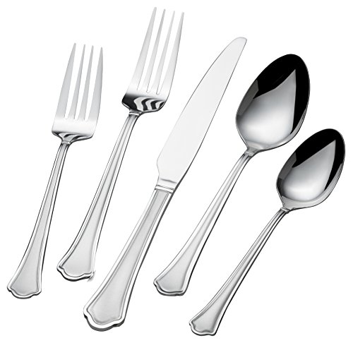 International Silver Carpi Frost 51-Piece Stainless Steel Flatware Set with Serving Utensils and Extra Teaspoons, Service for 8
