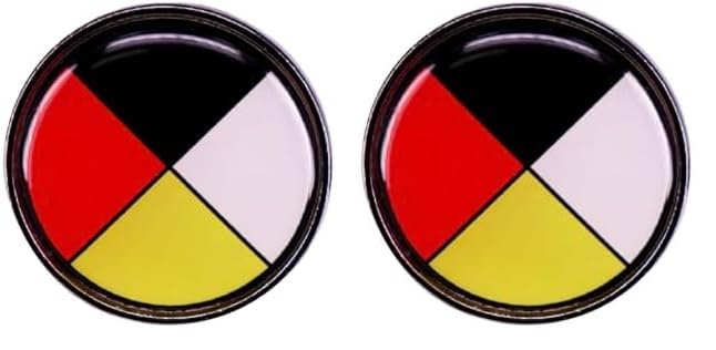 Image of Medicine Wheel Indigenous History Culture Native American First Nation Sun Dance Circle Sacred Hoop 1.2 inch Enamel Pin Badge