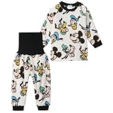 [ニッセン] パジャマ・ルームウェアセット 【ディズニー】 あったかフリース 腹巻付き総柄長袖パジャマ（男の子・女の子） ミッキー 90