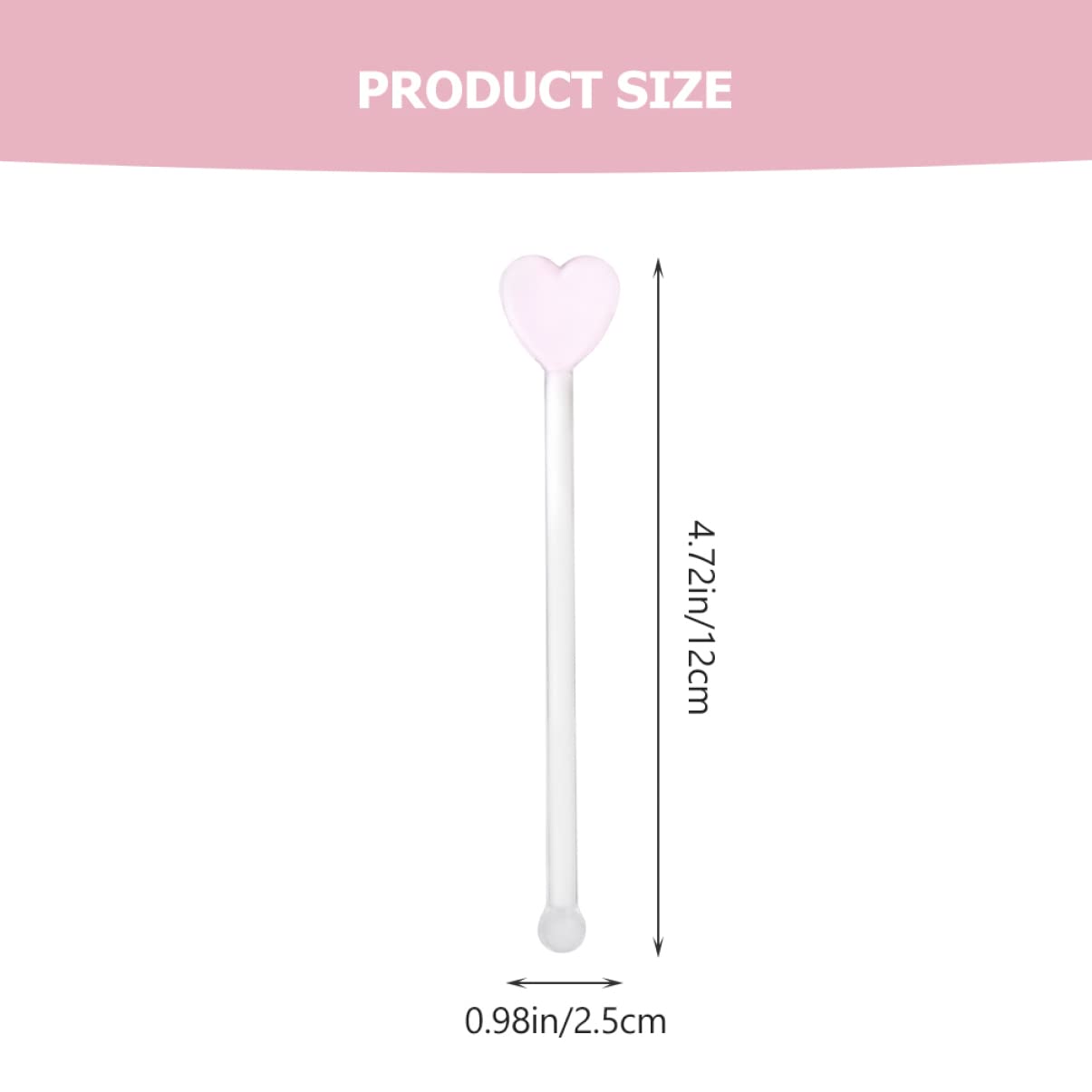 Unomor 6Pcs Decorative Transparent Glass Stirring Sticks Unique Drink Stirrers for Cocktail and Party Use Adorable Design with Stars and Hearts