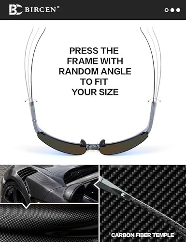 Image of BIRCEN Carbon-Fiber Polarized Sunglasses for Men: 0.74 oz & UV Protection