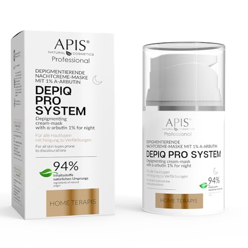 Apis DEPIQ PRO SYSTEM Nachtcreme-Maske - 50 ml - mit 1% α-Arbutin - Reduziert Pigmentflecken und Hyperpigmentierung, aufhellend