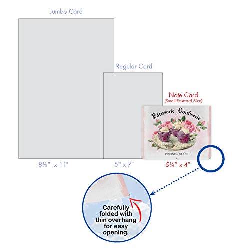 The Best Card Company - 10 Retro Blank Cards With Envelopes (4 X 5.12 Inch) - Artistic Boxed Assortment, Vintage Note Cards - French Treats M4213Ocb-B1X10 #TOP6