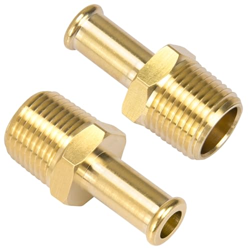 Image of 65380 Fuel Hose Fittings for Holley 12-289-11 and 350 SBC Fuel Pump for Holley 12-803 Bypass Pressure Regulator for Ford Mustang 289 3 /8 Inch NPT to 3 /8 Inch Barb