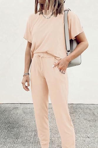 PRETTYGARDEN Women's Two Piece Sets 2025 Summer Spring Jogger Pants Travel Vacation Lounge Outfits Airplane Matching Clothes