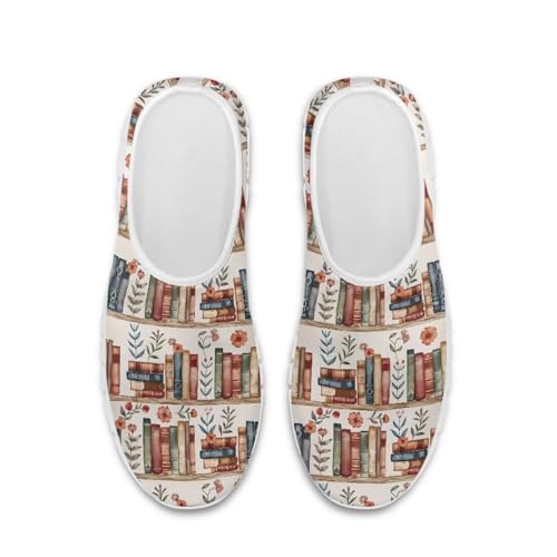 Howilath Books Print Women's Loafers & Slip-on Running Sneakers Casual Shoes Hands Free Shoes4