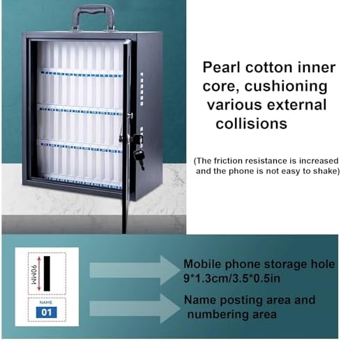 Family Time Cell Phone Lock Box - Clearly Labeled & Partitioned, Ideal for Schools, Hospitals, Workshops - Encourage Focus & Reduce Distractions (60)