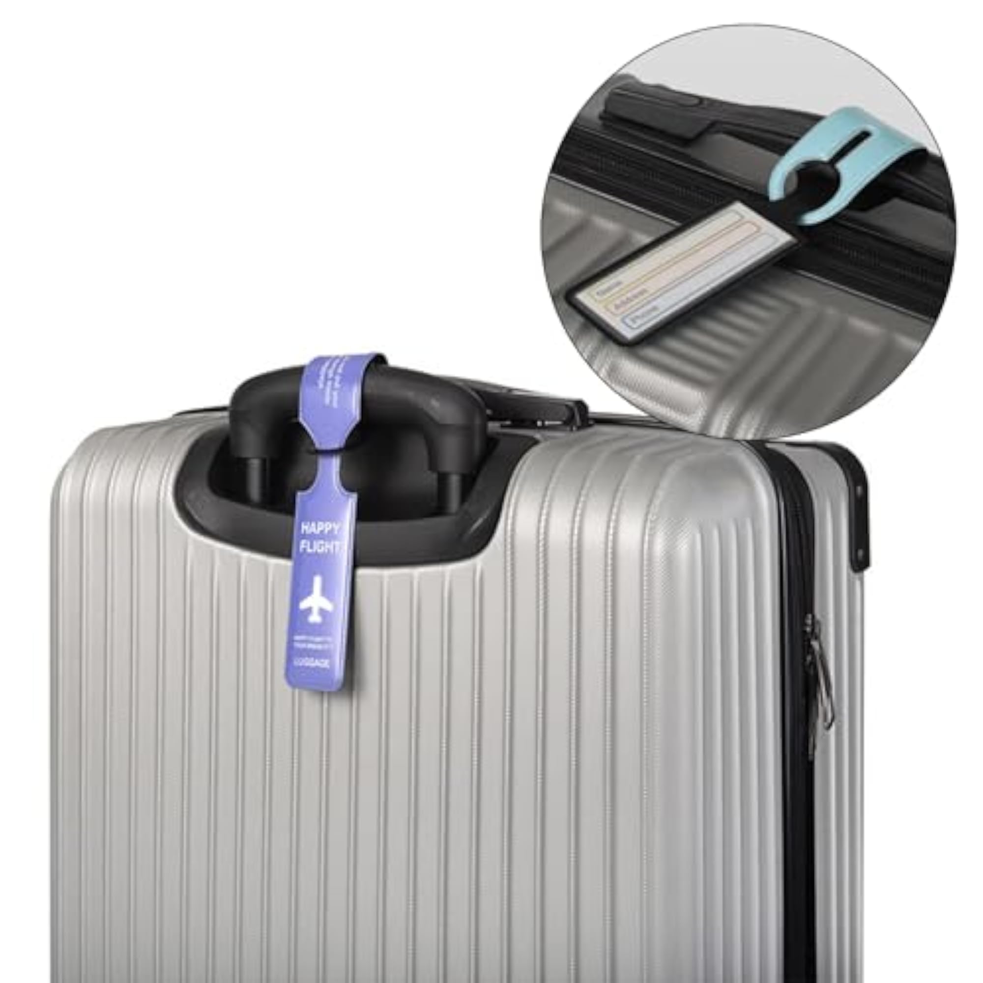 4 Pack PVC Luggage Tag Holders for Travel