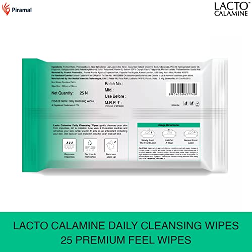 Lacto-Calamine-Daily-Cleansing-Face-Wipes-with-Aloe-Vera-Cucumber-and-Vitamin-E-White-Pack-of-2-50-Count