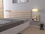 LA WEB DEL COLCHON Cabecero Madera Rústica Lombardía Cama de 135 (145 x 50 cm) Crudo Sin Pintar – Cabecero de Cama Juvenil y Matrimonio Cabezal Estilo Nórdico