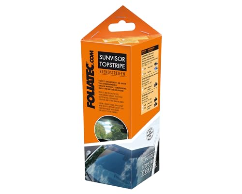 FOLIATEC TOPSTRIPE Blendstreifen Tönungsfolie Sonnenschutzfolie Windschutzscheibe Folie mit effektivem Sonnenschutz durch Tönung, Grauschwarz, 15 x 152 cm