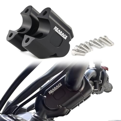 REARACE Motorcycle Handlebar Risers Mount Clamp Kit 43mm Height Fit for Royal Enfield Himalayan 450 2024