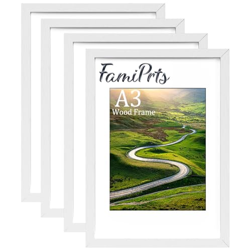 4Pack A3 Picture Frame Wooden A3 Photo Frames with A4 Mount
