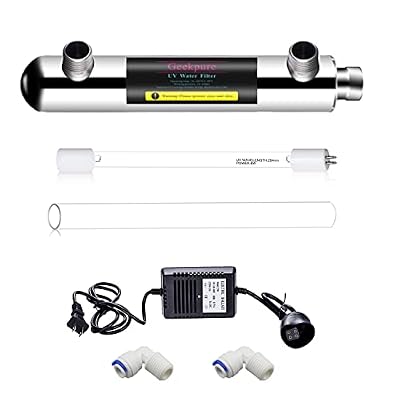 Geekpure 6 Watt UV Water Filter Upgrade for Reverse Osmosis RO Filtration System(0.5-1 GPM)