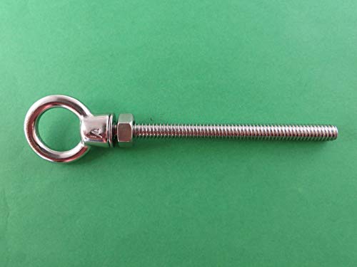 Image of US STAINLESS 2 Pieces Stainless Steel 316 (Shape Type 307) Lifting Eye Bolt 1 /4 inch UNC x 80mm Marine Grade
