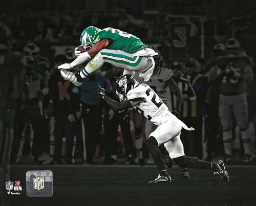 Philadelphia Eagles Football Wall Poster for Bedroom - Saquon Barkely The Reverse Hurdle - 8x10 Eagles Wall & Room Decor - Eagles Posters for Walls, Gift, & Bedroom - 8"x10" Prints Sports Memorabilia