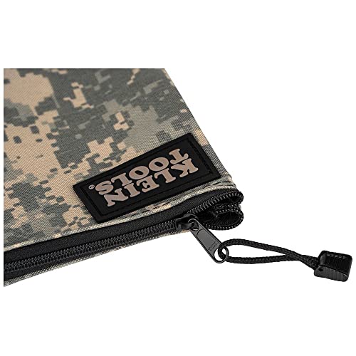 Klein Tools 5139C Zipper Bag, Camouflage Cordura Nylon Tool Pouch With Heavy-Duty Zipper Close, 12.5 X 7-Inch #TOP6