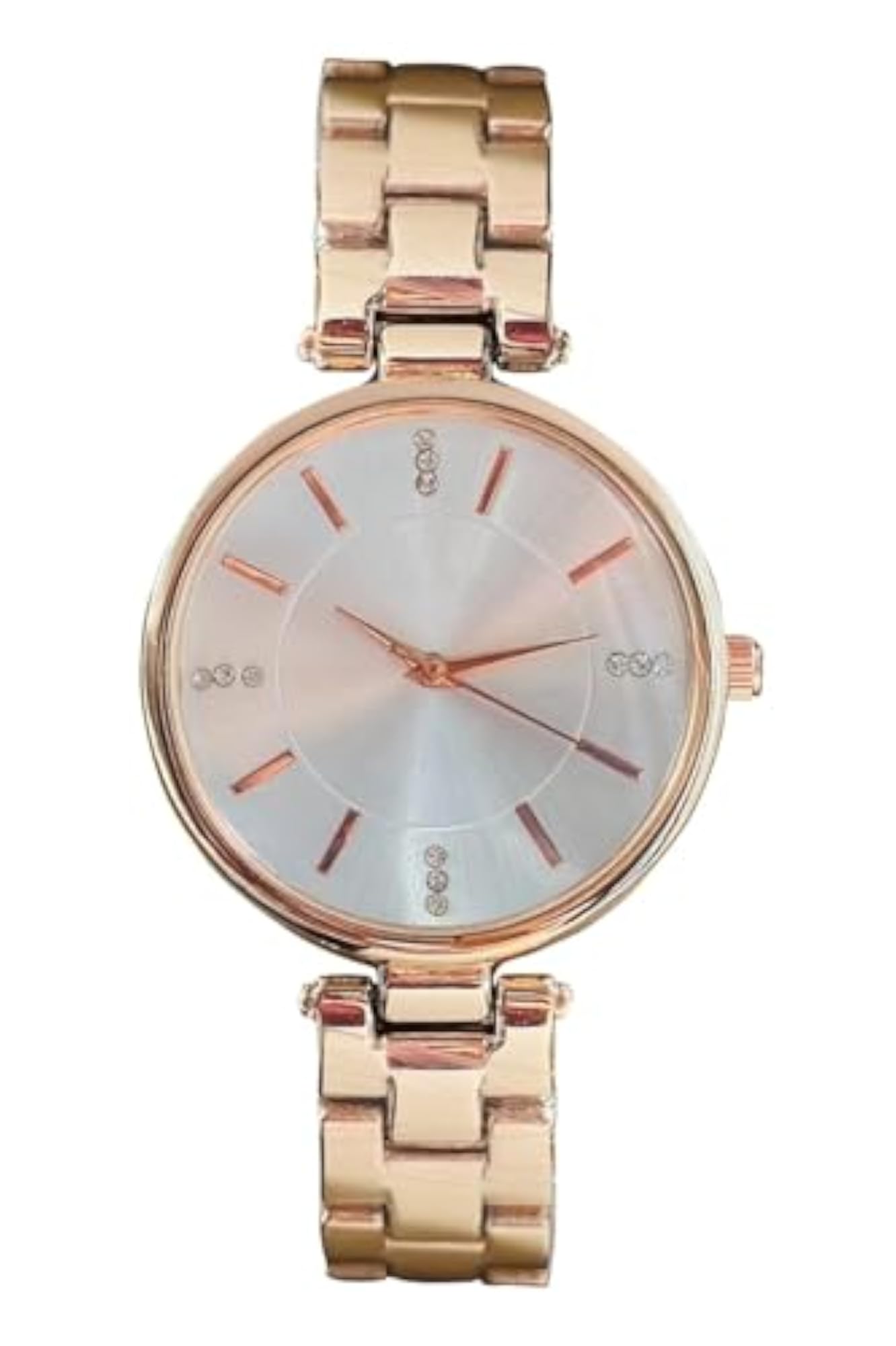 Women's Diamond Studded Dial Analog Watch, Stylish Bracelet Strap