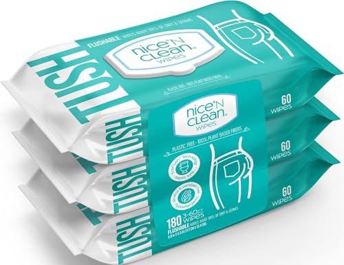 Nice 'N Clean Adult Flushable Wipes (3 x 60 Count...