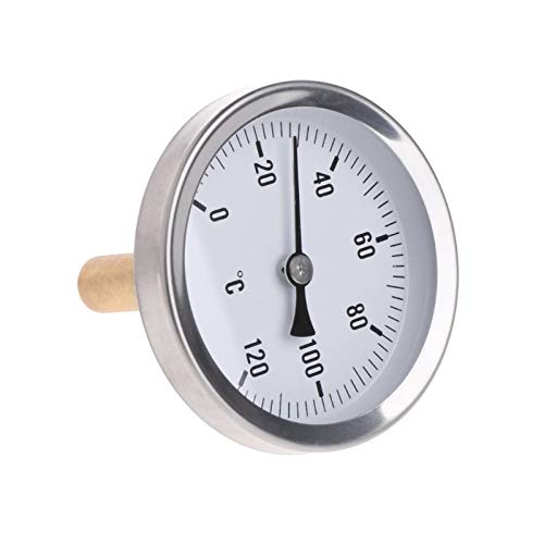 EKCOS Termometro Orizzontale con quadrante da 63 mm, misuratore di Temperatura in Alluminio, for Acqua liquida