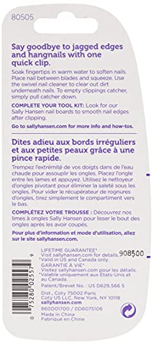 Sally Hansen Beauty Tools, Clip N\' Catch-Control Grip Nail Clip with Catcher , 1 Count (Pack of 1)