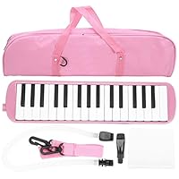 IRIN Melodica, 32 Tasten IRIN Melodica mit Tasche 32 Tasten Blasmusikinstrument Geeignet für Anfänger-Übungstasche (Rosa)