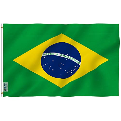 Anley Fly Breeze 3x5 Foot Brazil Flag - Vivid Color and Fade proof - Canvas Header and Double Stitched - Brazilian National Flags Polyester with Brass Grommets 3 X 5 Ft